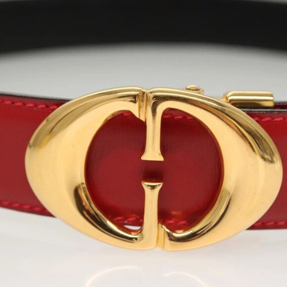 GUCCI Belt Leather 29.9"" Red Gold 037 194 0910 Auth 133494 - Picture 5 of 10